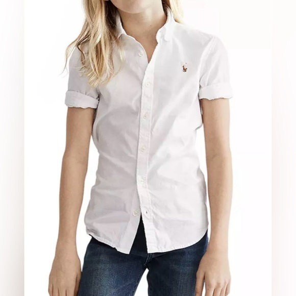 POLO RALPH LAUREN AUTHENTIC GIRLS OXFORD WHITE SHIRT Sz 16 Preppy Old Money - Picture 6 of 10